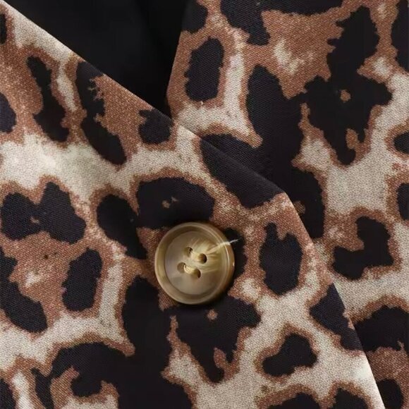 NEW Leopard Print Suite Vest Sz.M Dressy Front Buttons Fitted Animal Print 90s - Picture 5 of 10